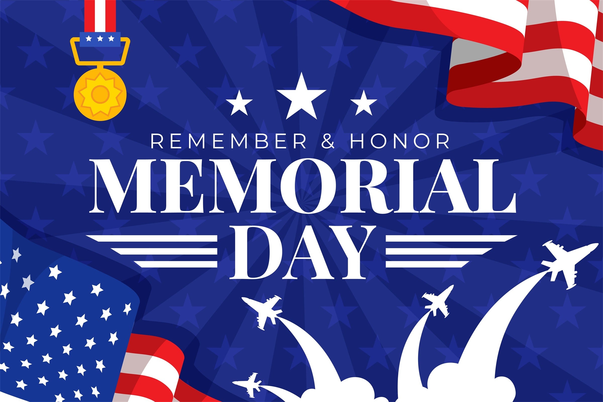Memorial Backdrop Soaring Planes Honoring Heroes Backdrop TWW4-37
