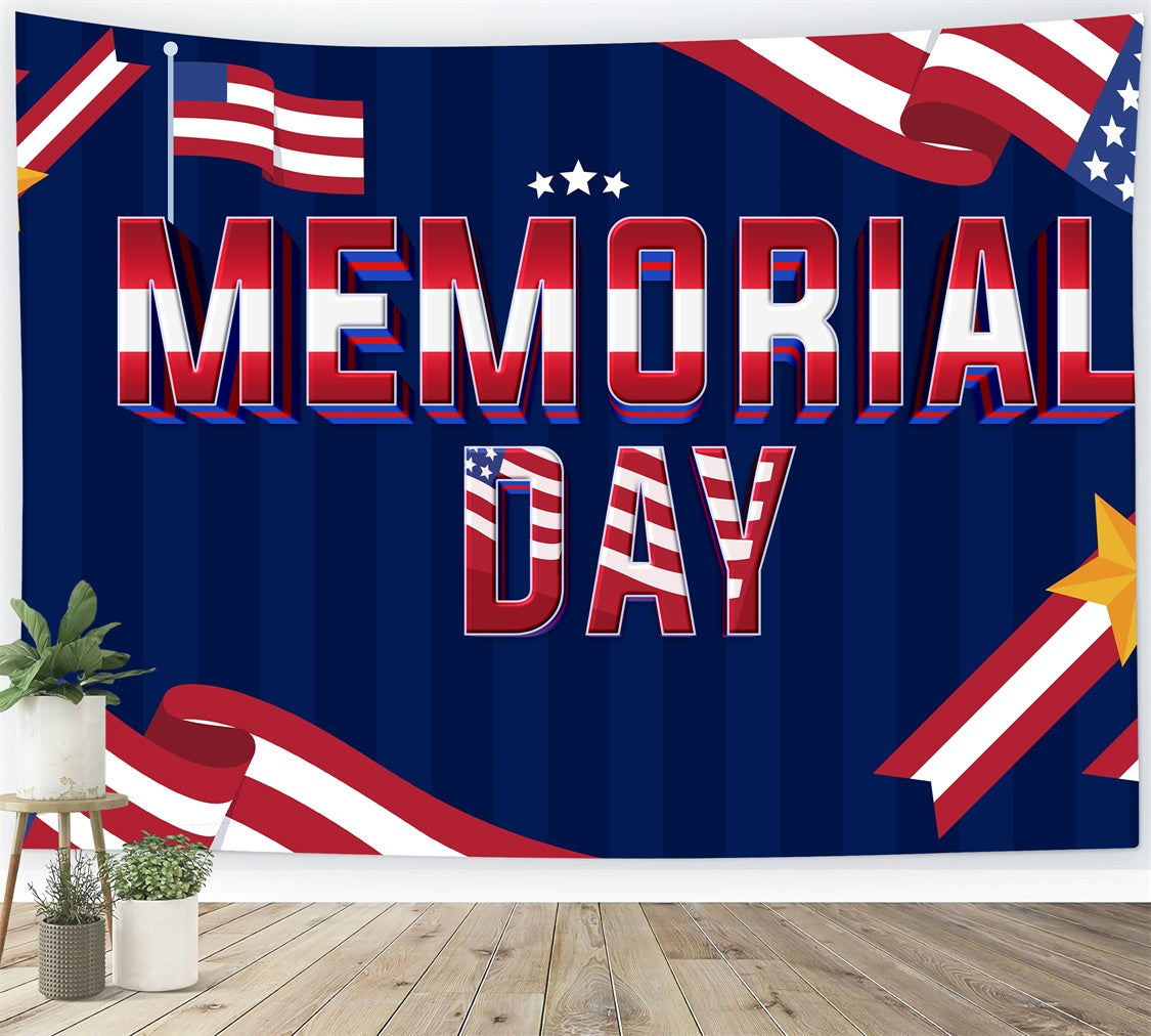 Memorial Backdrops Classic Patriotic Flags Backdrop TWW4-41