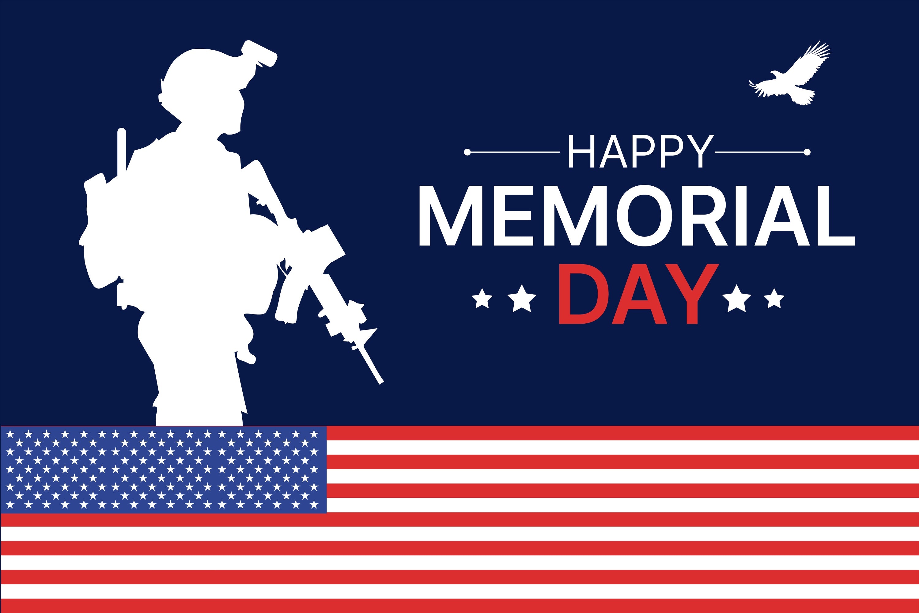 Memorial Backdrop Soldier Silhouette American Flag Backdrop TWW4-45