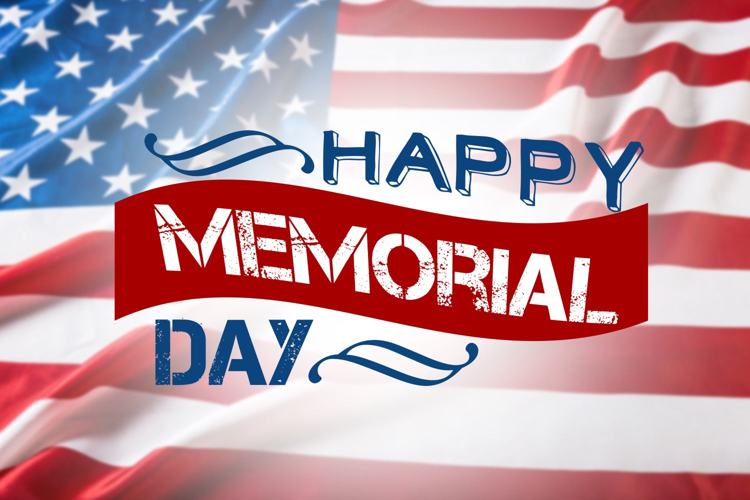 Memorial Day Backdrops Waving Flag Patriotic Backdrop TWW4-49