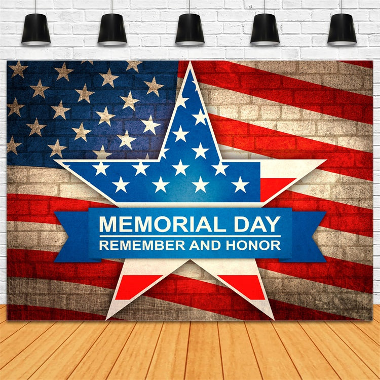Memorial Backdrop Patriotic Brick Wall Tribute Backdrop TWW4-51