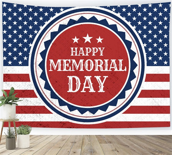 Memorial Day Backdrops Vintage Round Emblem Backdrop TWW4-57