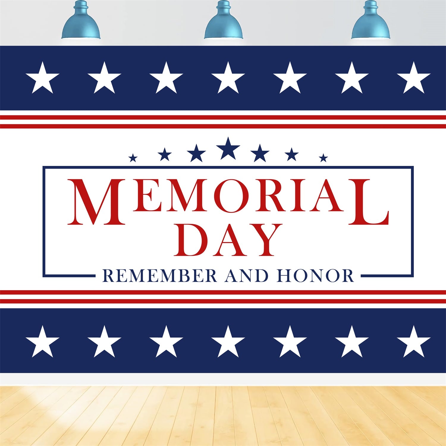 Memorial Backdrop Ideas Clean Design Stars Backdrop TWW4-63