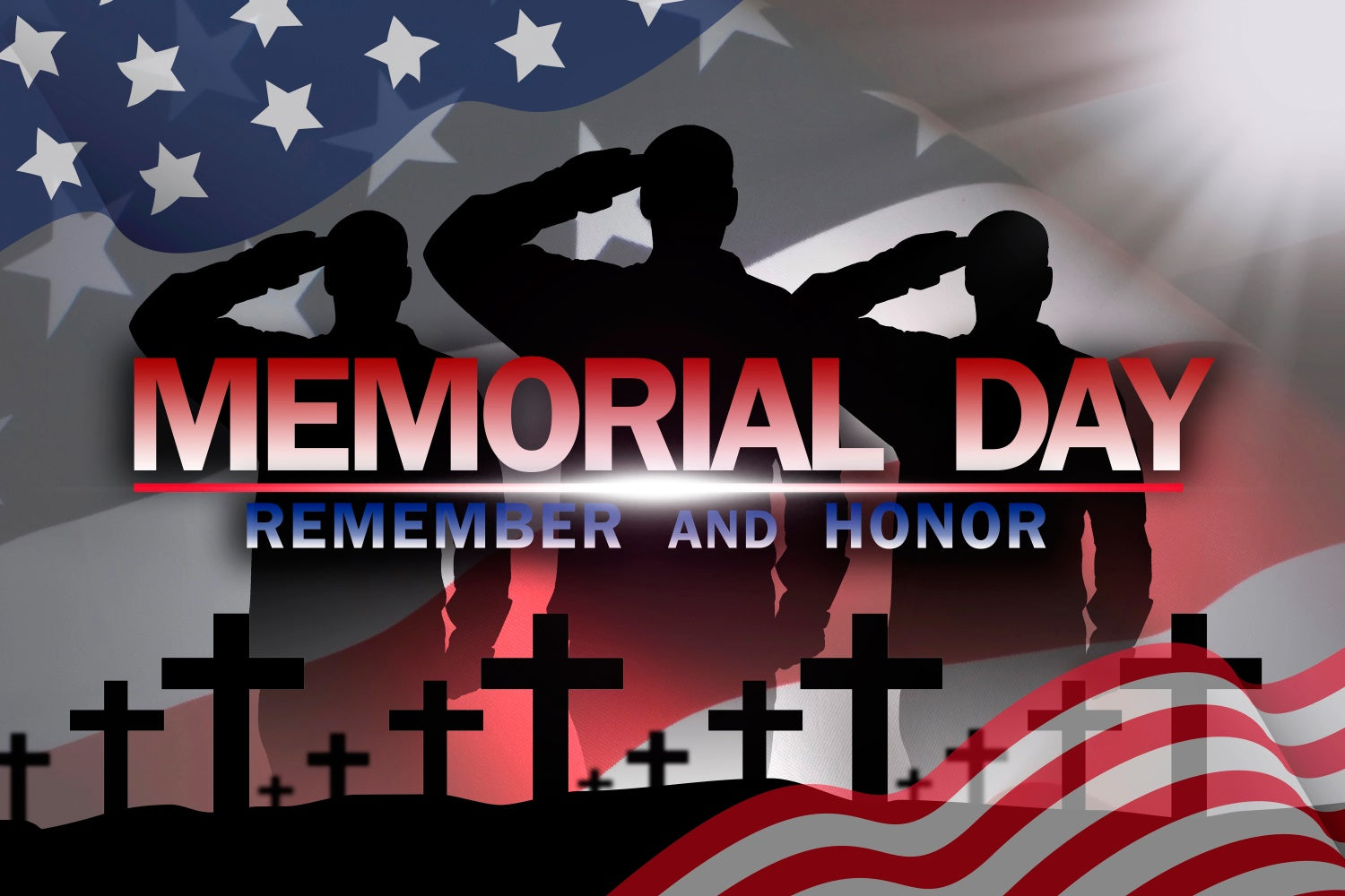 Memorial Backdrop Graveyard Crosses Military Honor Backdrop TWW4-70