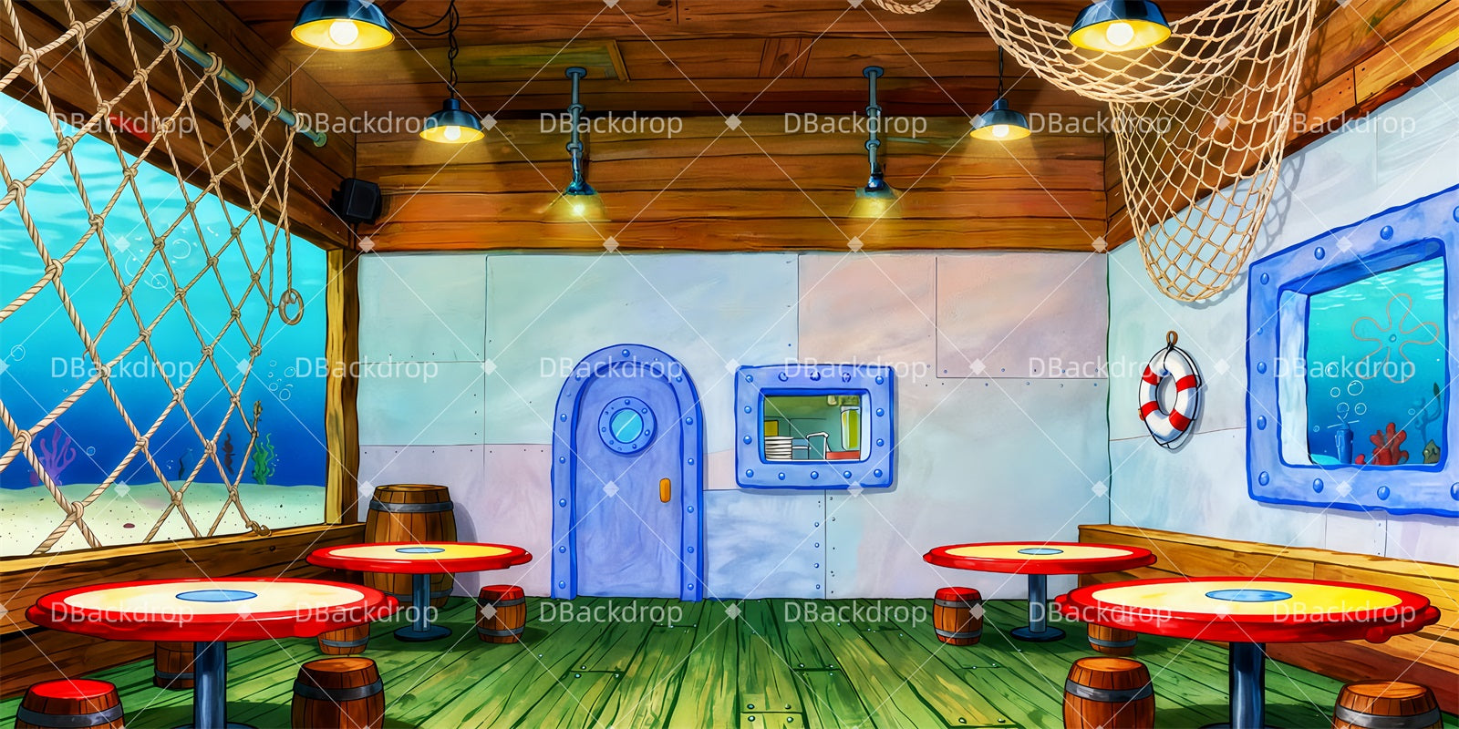 Professional Stage Backdrops The Krusty Krab Scenic Backdrops TWW511-T127