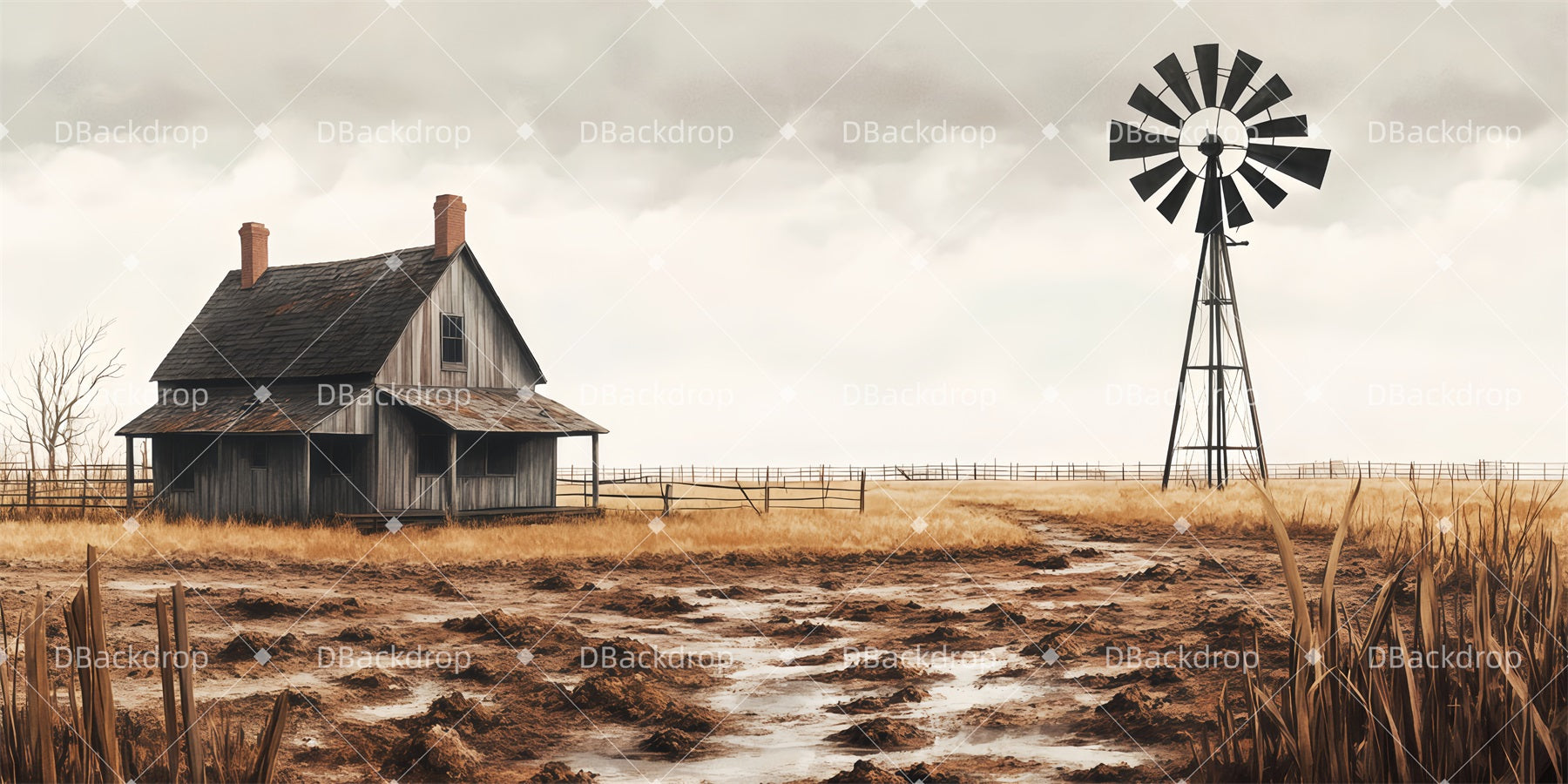 Large Stage Backdrops Kansas Farm Theater Stage Backdrop TWW511-T129