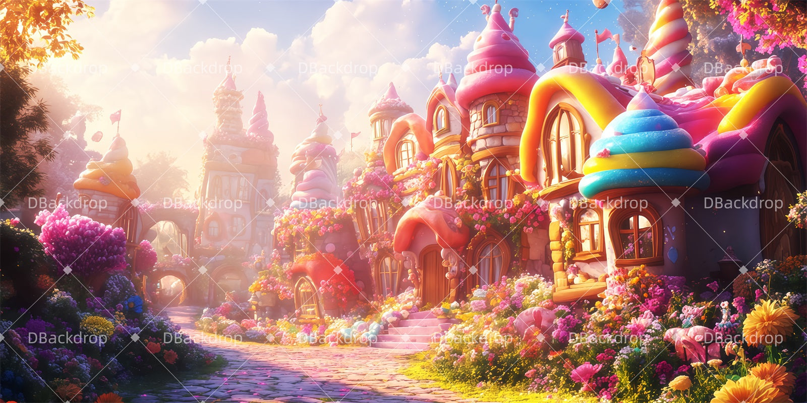 Professional Stage Backdrops Munchkinland School Play Backdrop TWW511-T134