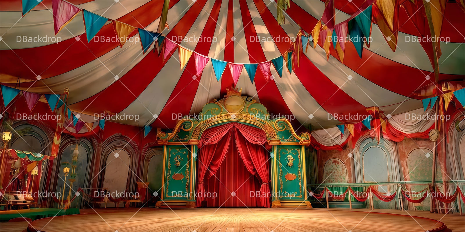 Circus Stage Backdrop Grounds School Play Backdrops TWW511-T13