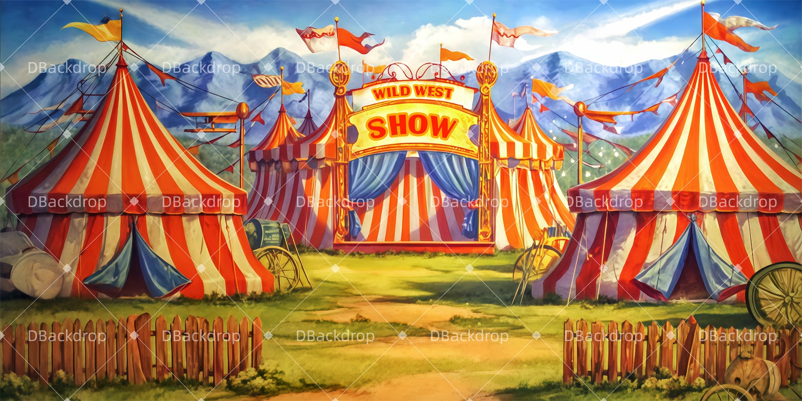 Theater Backdrop Buffalo Bill’s Wild West Show Circus Stage Backdrop TWW511-T19