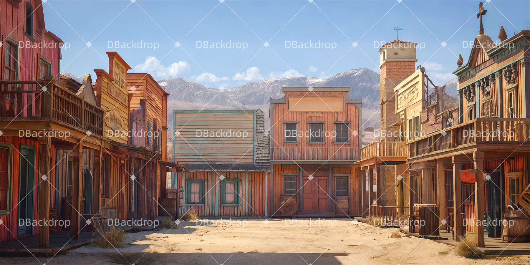 Theater Backdrop Deadrock Town Street Stage Backdrops For Sale TWW511-T50