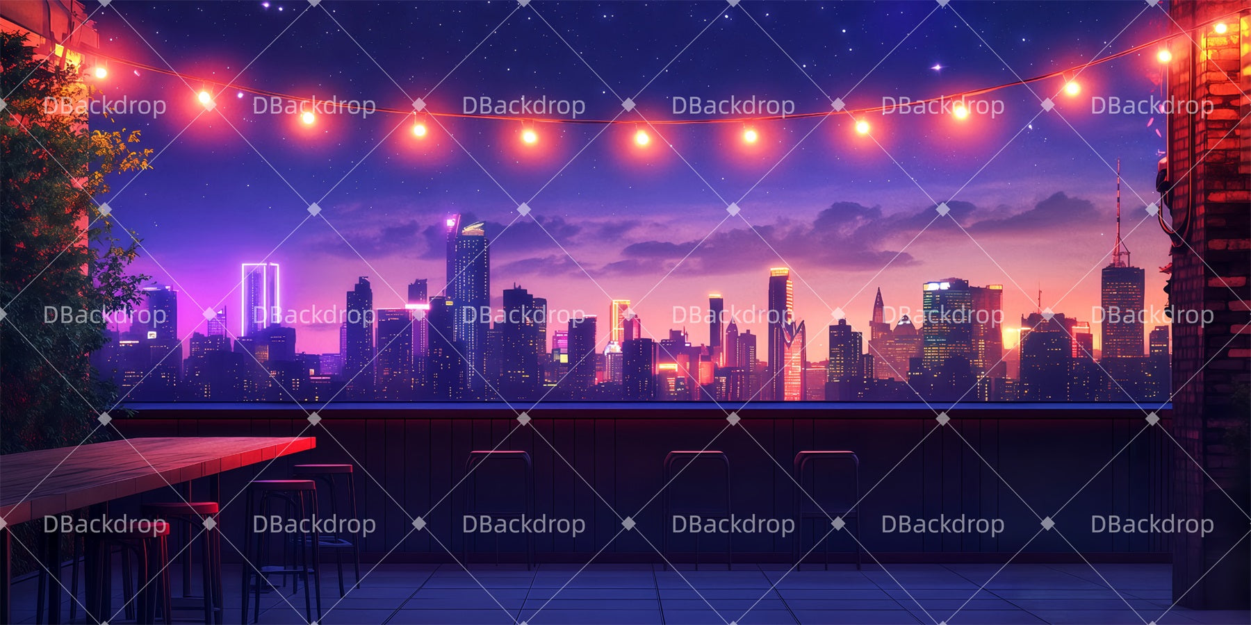 Theater Backdrops Usnavi's Rooftop Professional Stage Backdrops TWW511-T88