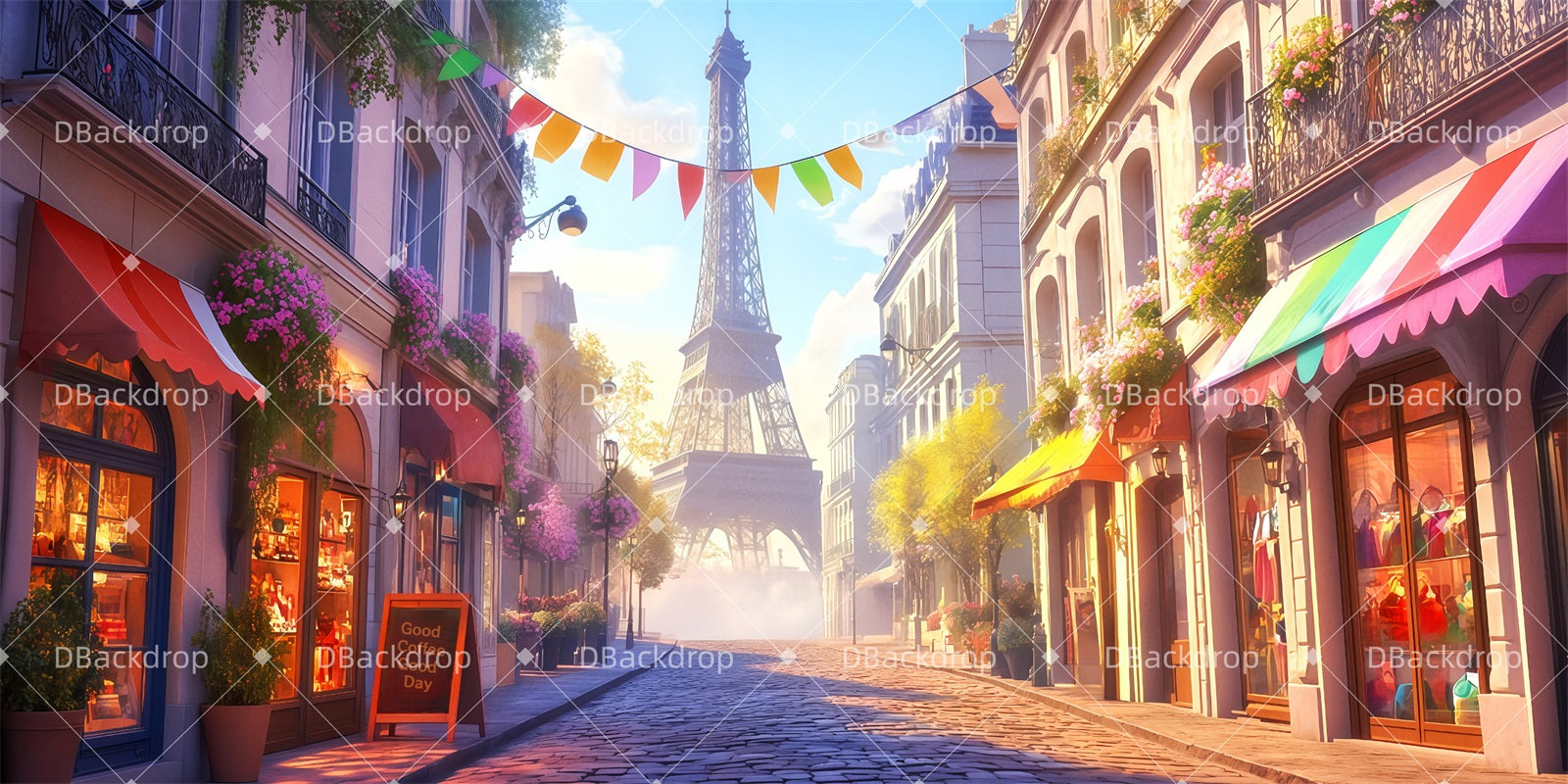 Theater Stage Backdrop The Streets Of Paris School Play Backdrops TWW511-T92