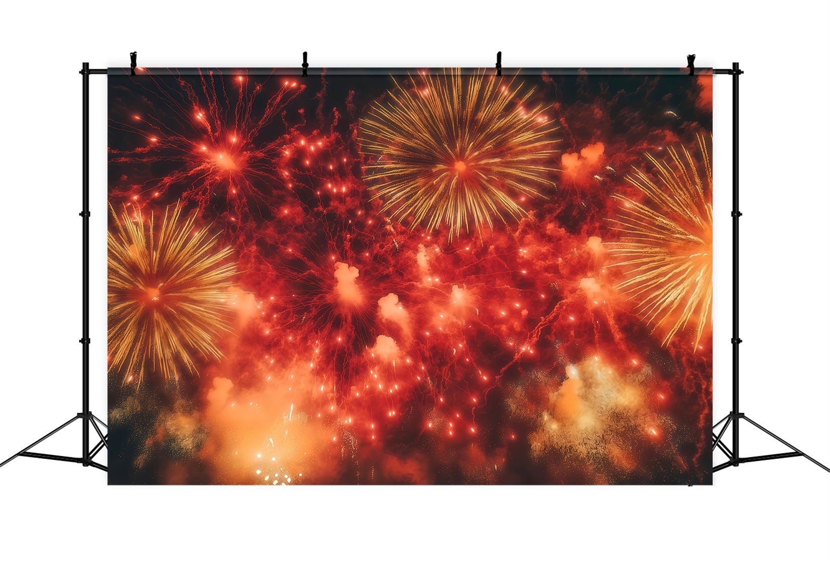 New Years Backdrop Crimson Burst Firework Sky New Year's Eve Backdrop TWW512-11