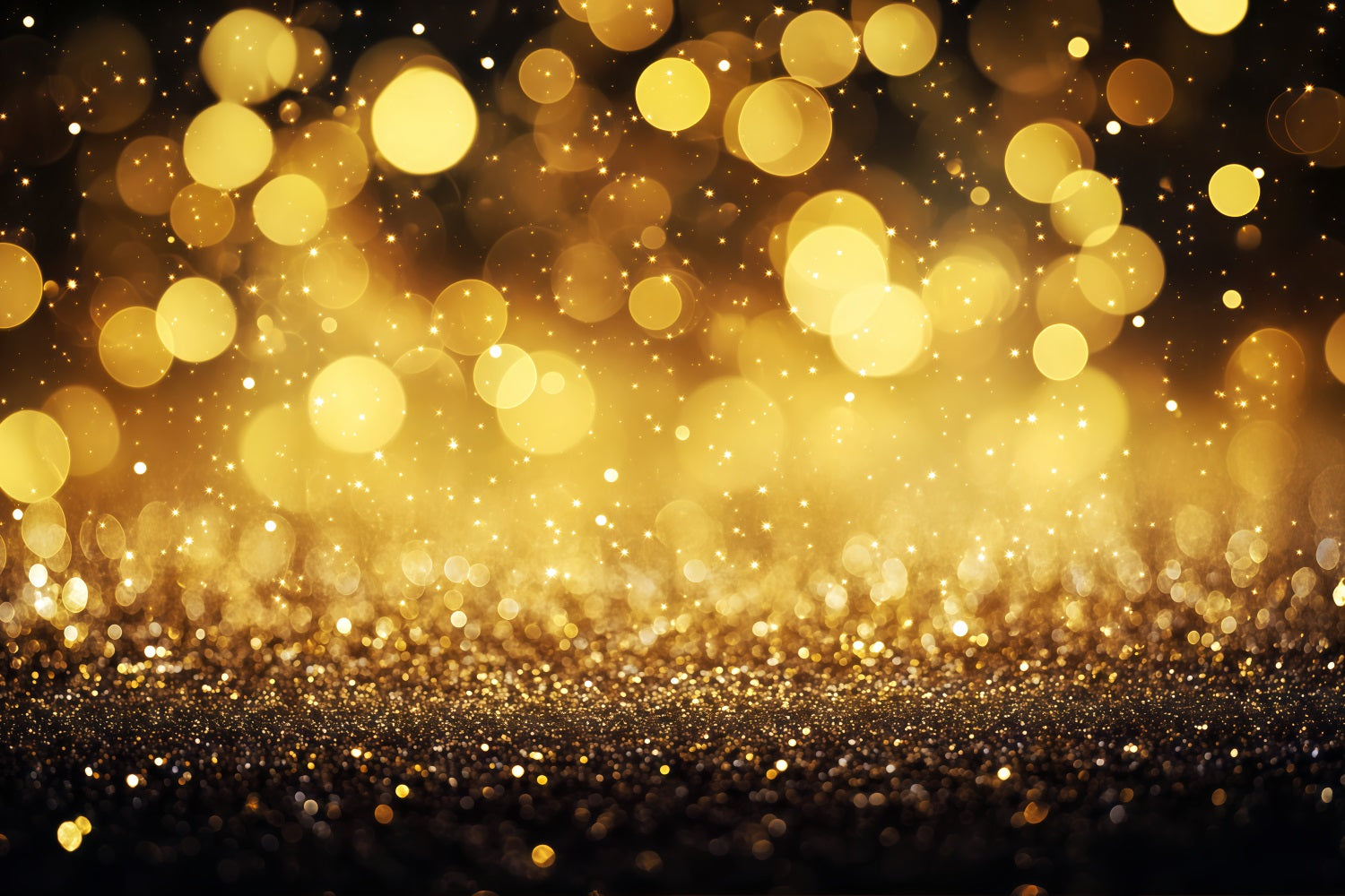 New Year's Backdrops Golden Sparkle Shimmer Bokeh Gold Glitter Backdrop TWW512-7