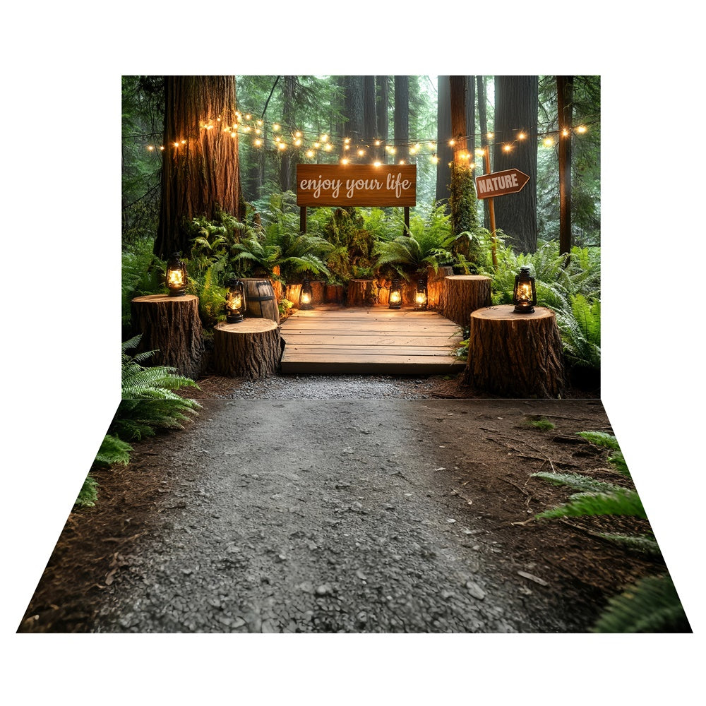 Lantern Grove Retreat Backdrop+Woodland Gravel Floor Backdrop TWW57-80
