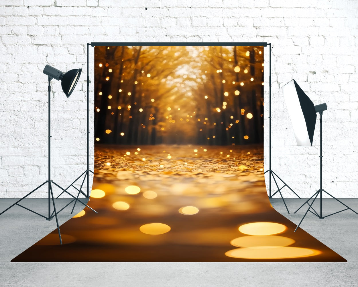 Fall Forest Sparkling Amber Trail Sweep Backdrop TWW57-86