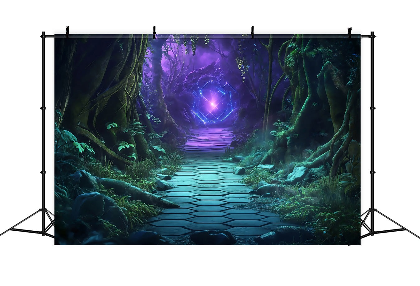 Halloween Mystical Forest Path with Glowing Portal Halloween Backdrop TWW58-50