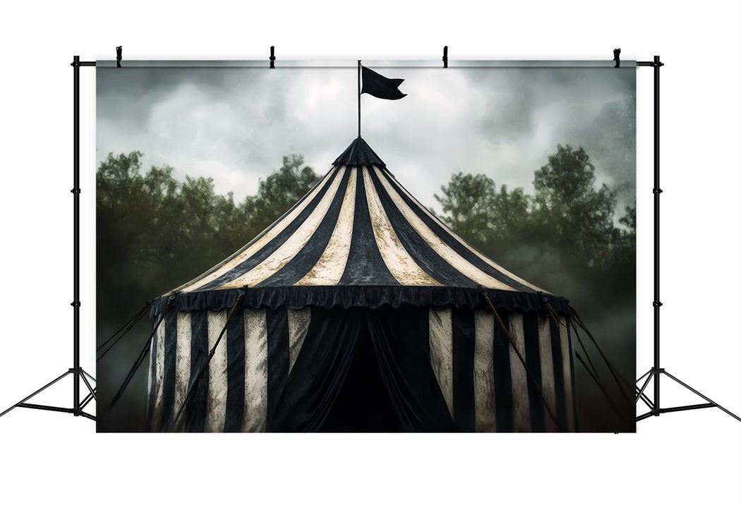 Carnival Tent Backdrop Vintage Black White Tent Circus Carnival Backdrop TWW59-10