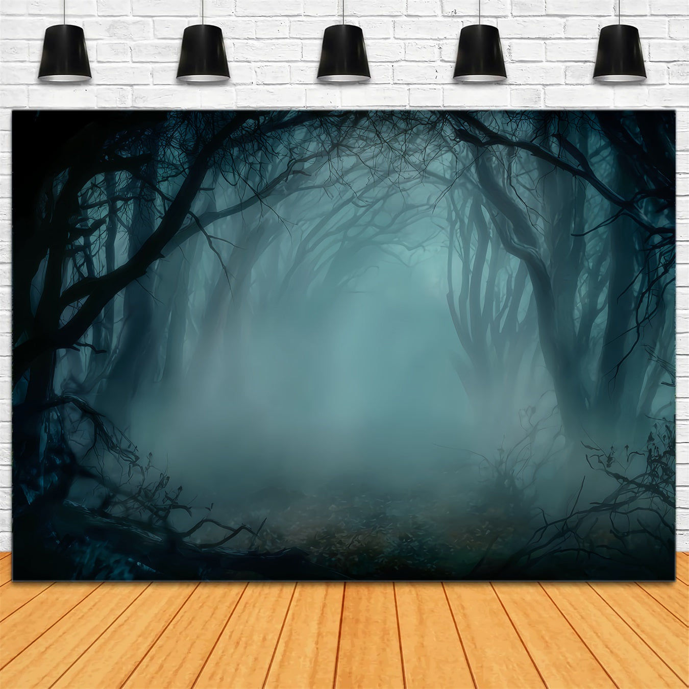 Spooky Forest Backdrop Misty Dark Enchanted Woods Forest Backdrop TWW59-128