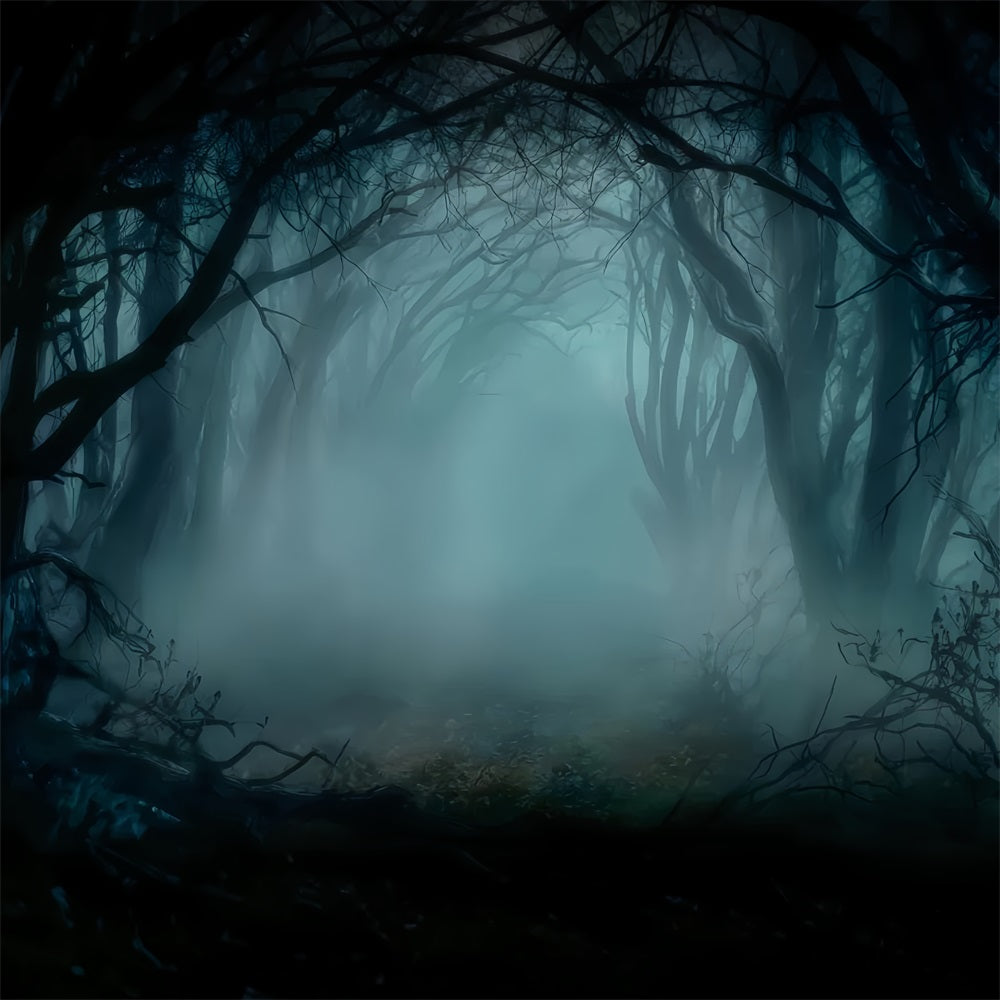 Spooky Forest Backdrop Misty Dark Enchanted Woods Forest Backdrop TWW59-128