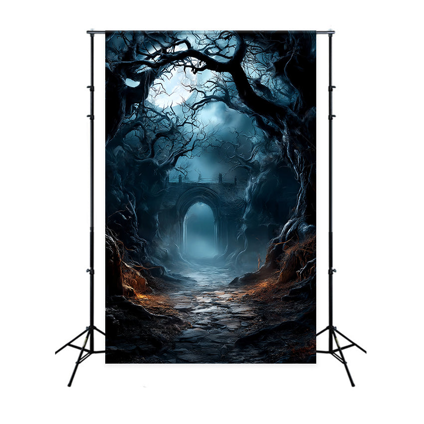 Spooky Forest Backdrop Haunted Archway Moonlit Path Dark Forest Backdrop TWW59-144