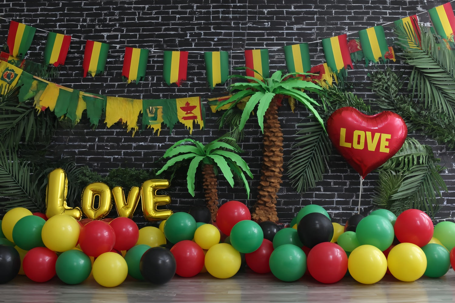 Cake Smash Photography Backdrop Tropical Love Balloon Paradise Birthday Backdrops TWW59-216