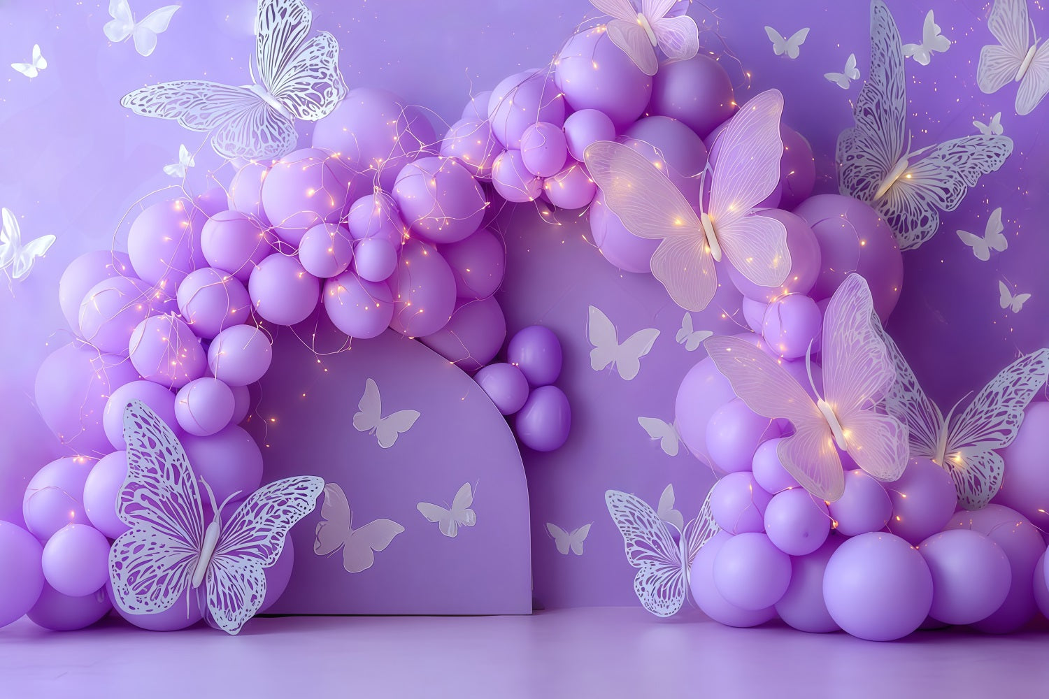 Cake Smash Backdrops Lavender Butterfly Balloon Dream Cake Photography Backdrops TWW59-224