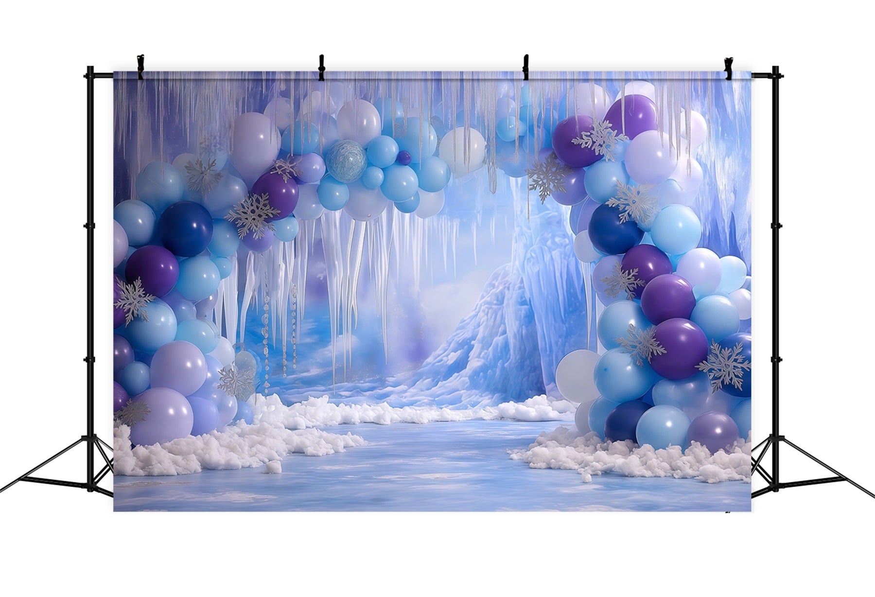 Cake Smash Backdrop Girl Frozen Ice Cave Fantasy Happy Birthday Backdrop TWW59-227