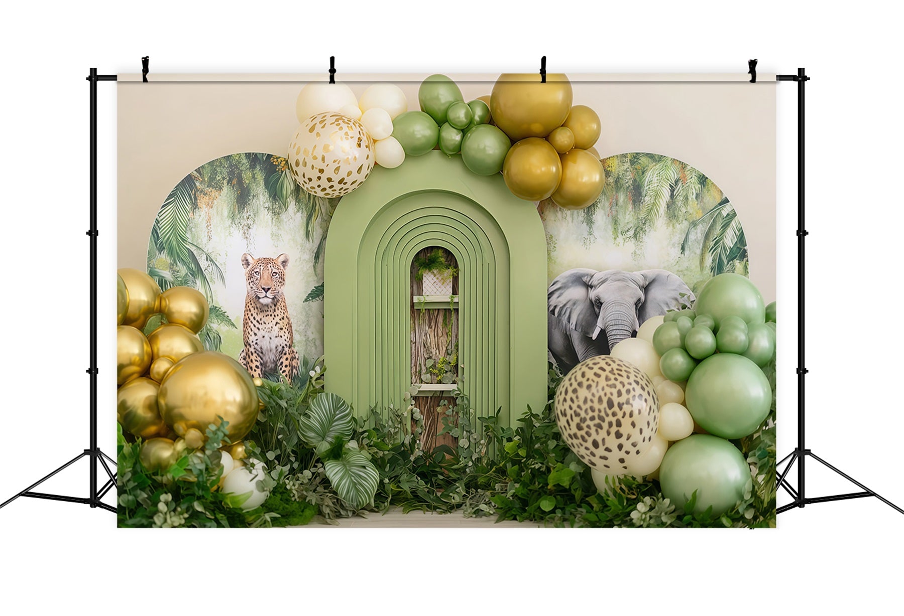 Cake Photography Backdrops Safari Jungle Balloon Adventure Cake Smash Backdrop TWW59-228