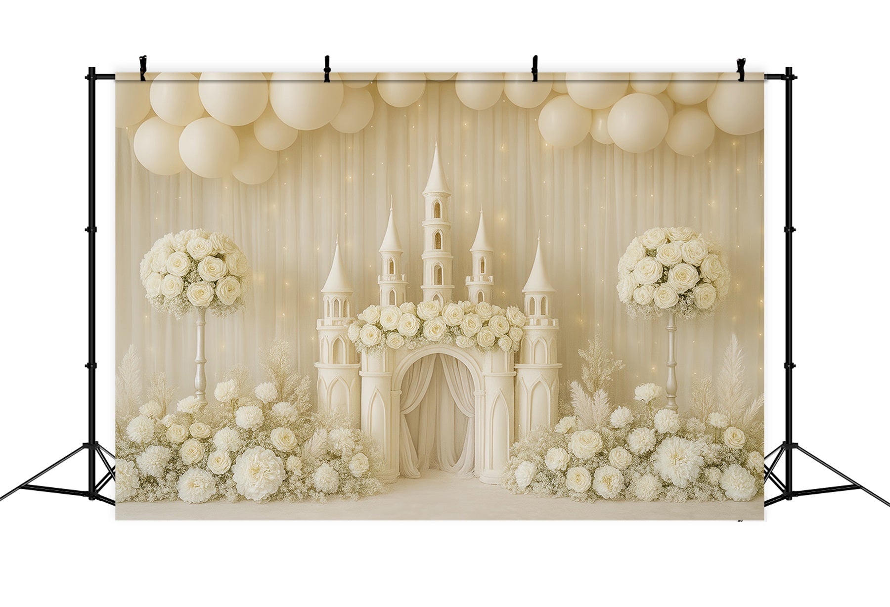 Cake Smash Photography Backdrop Ivory Castle Floral Dream Birthday Backdrops TWW59-229