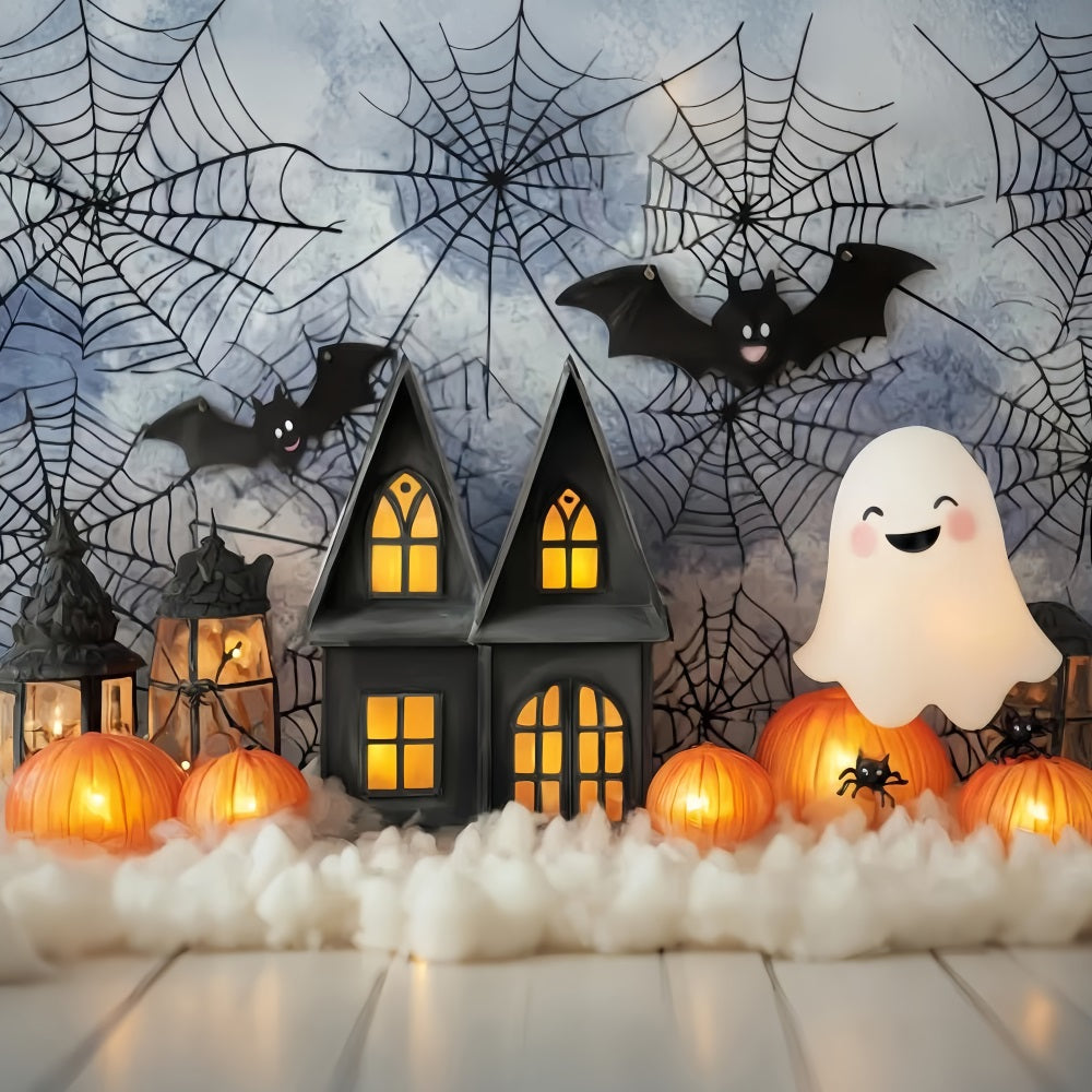Halloween Bat Backdrop Cute Ghost Pumpkin Lantern Halloween Backdrop Ideas TWW59-71