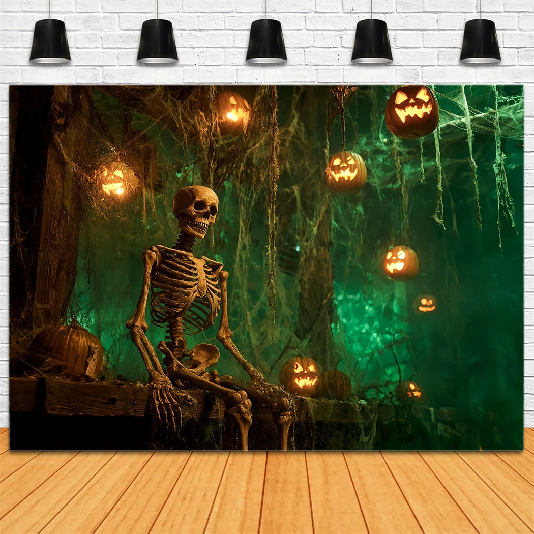 Halloween Scary Backdrop Skeleton Lantern Haunted Forest Spooky Halloween Backdrop TWW59-82