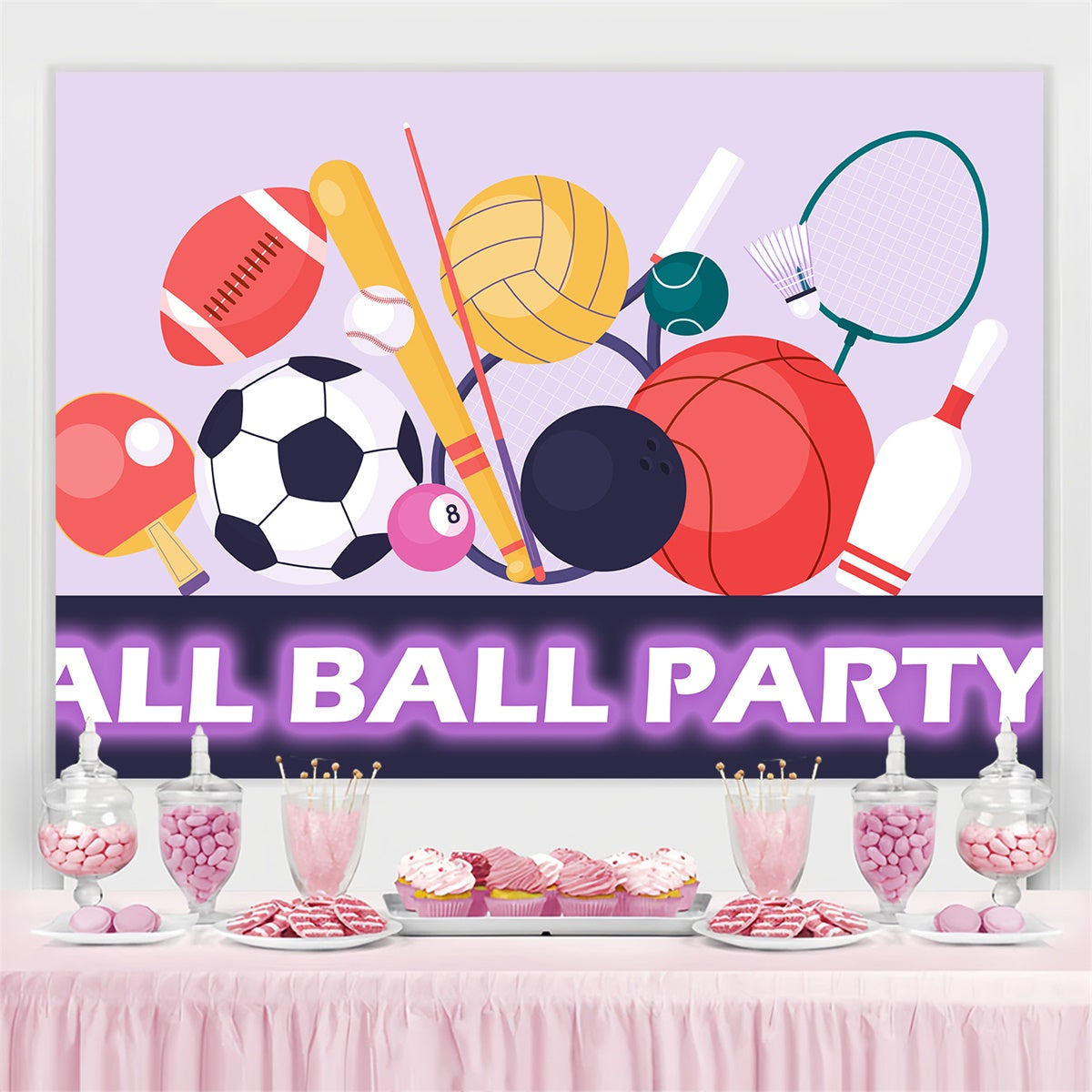 Sports Photo Backdrop Cartoon All Sports Event Backdrop TWW6-4