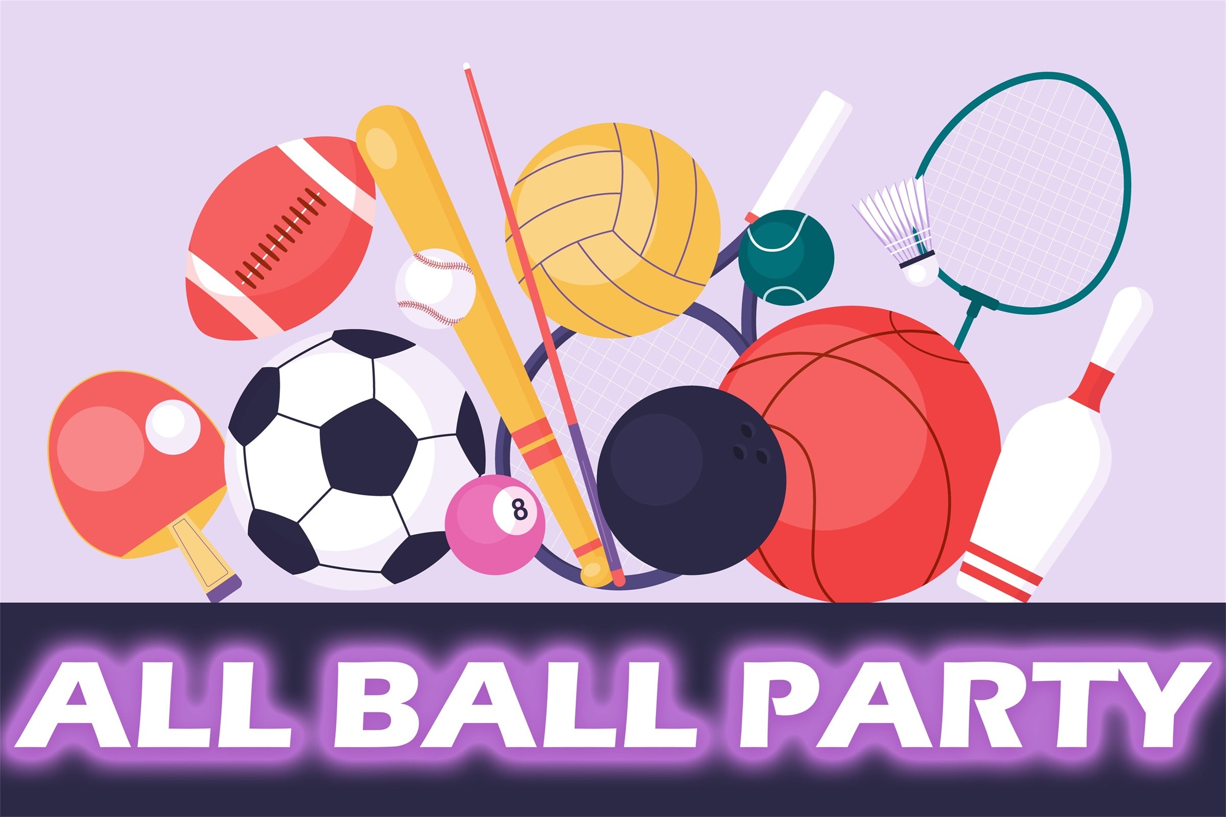 Sports Photo Backdrop Cartoon All Sports Event Backdrop TWW6-4