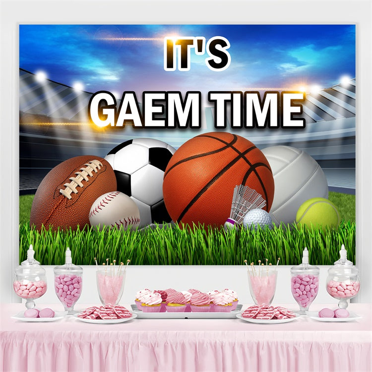 Sports Backdrops Stadium Glow All Ball Sports Event Backdrop TWW6-5
