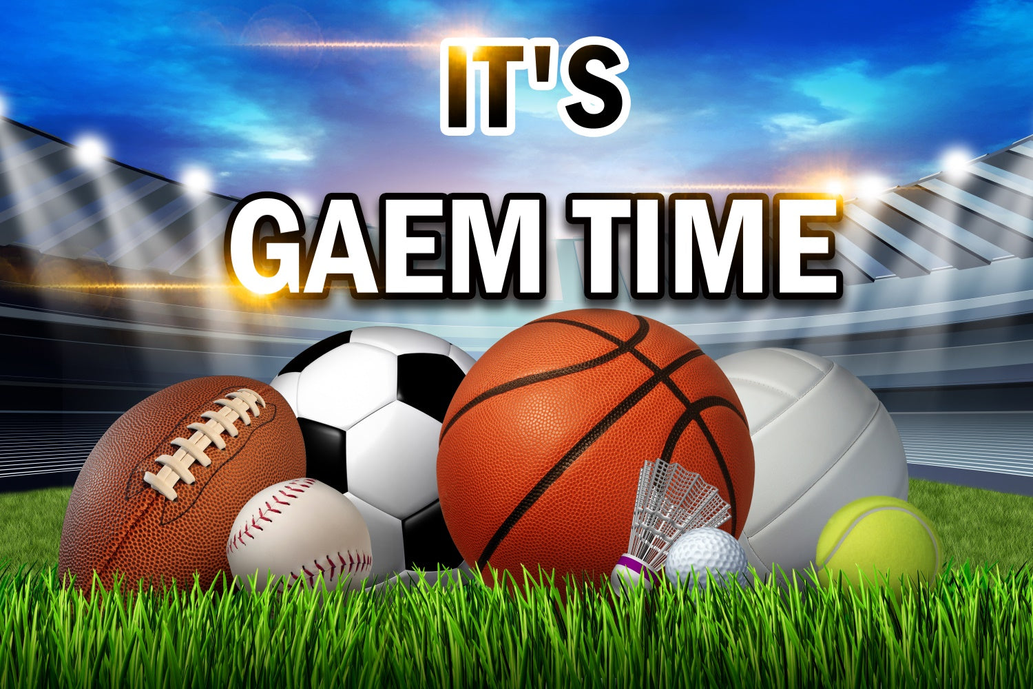 Sports Backdrops Stadium Glow All Ball Sports Event Backdrop TWW6-5