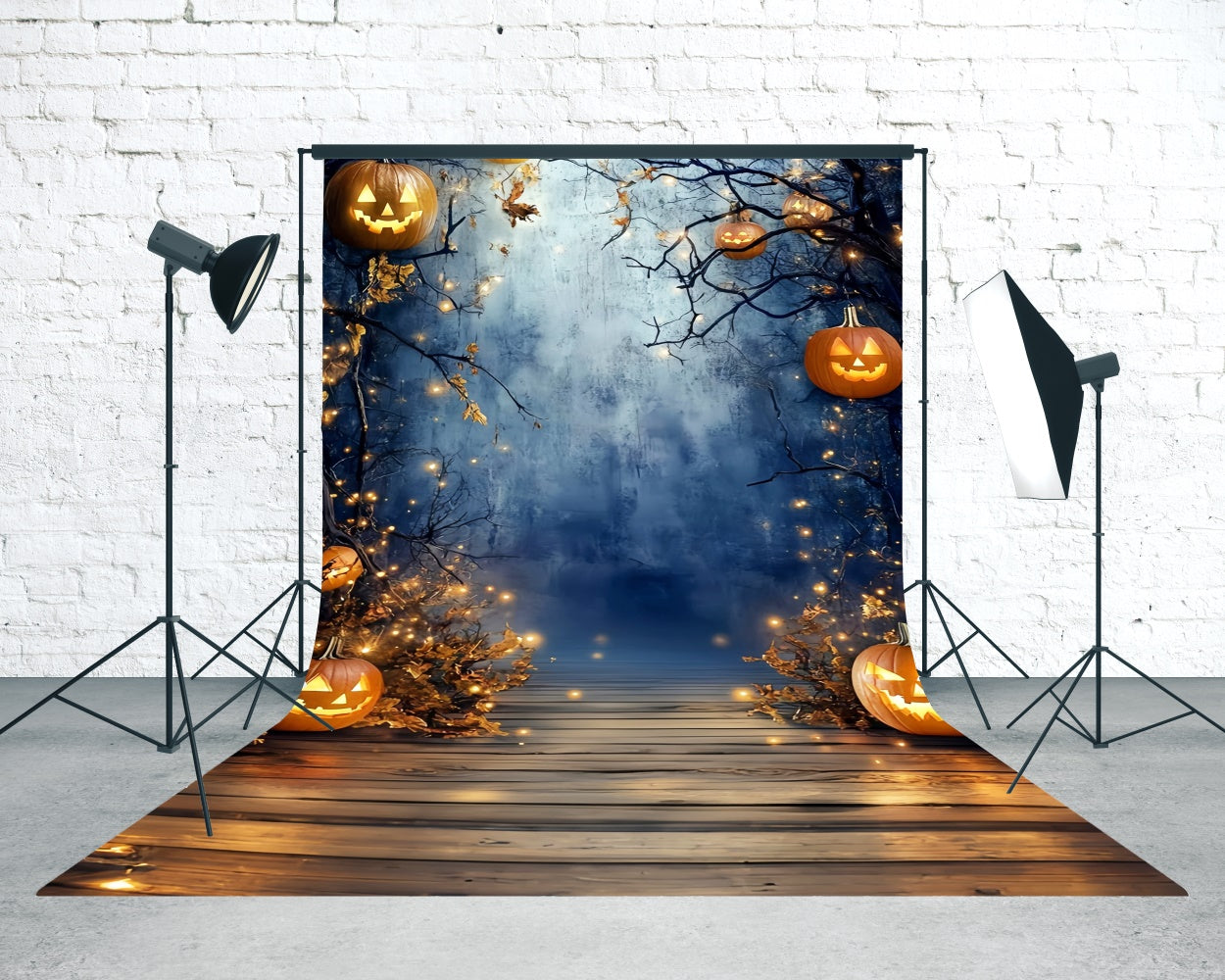 Halloween Photography Backdrop Pumpkin Glow Pathway Sweep Backdrop TWW6-77