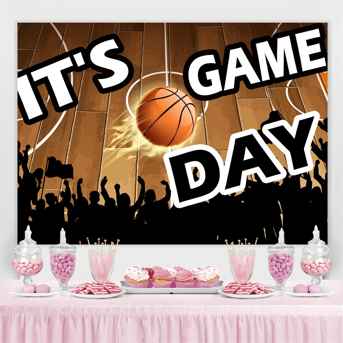 Basketball Backdrop Basketball Cheers Sports Photo Backdrop TWW6-8
