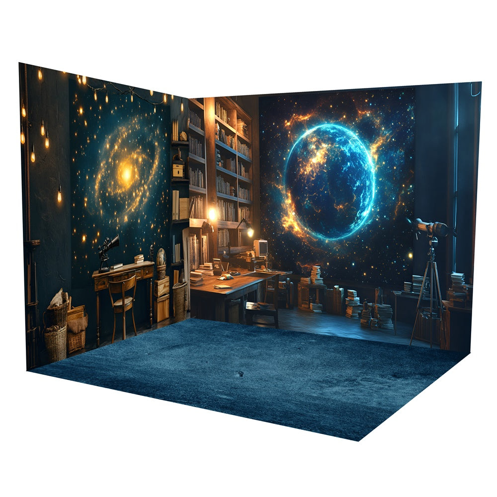 Back To School Photo Backdrop Galactic Study Backdrop Room Set TWW6-96