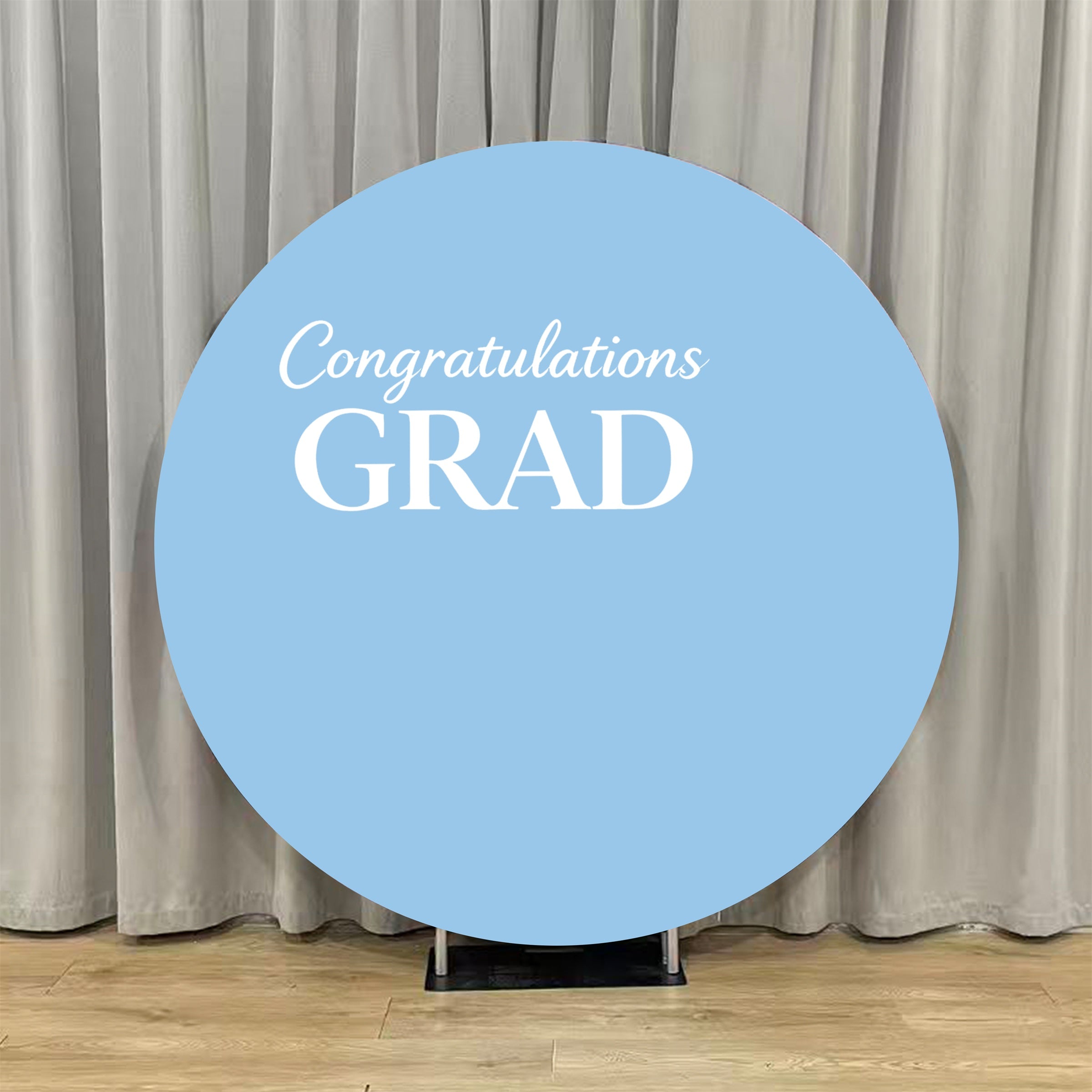 Pink Graduation Round Backdrop Light Blue White Congrats Grad Blue Graduation Round Backdrop ZTT64-43