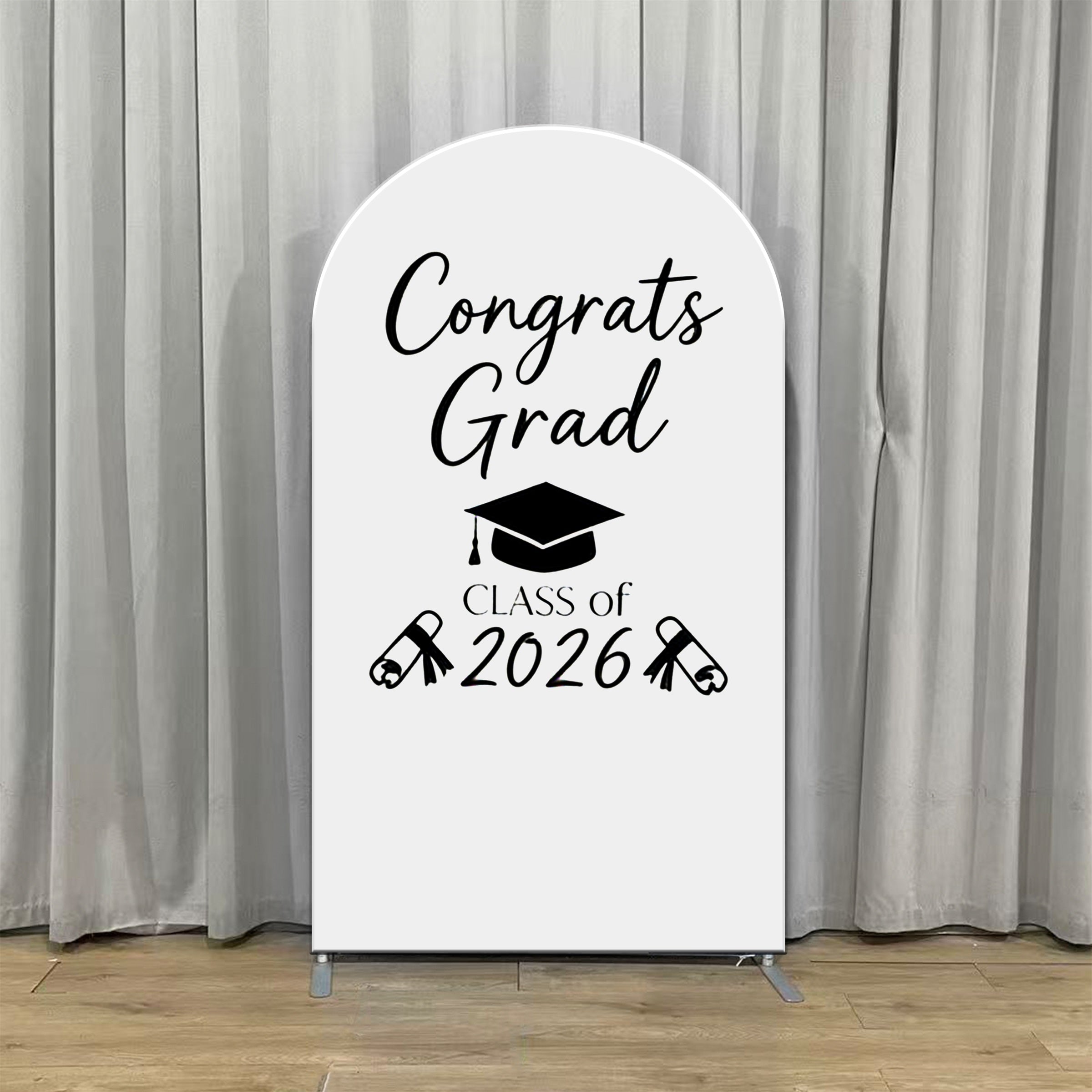 Custom Graduation Arch Backdrop White Diploma 2026 Cap Accent Graduation Arch Backdrop Personalized ZTT64-5