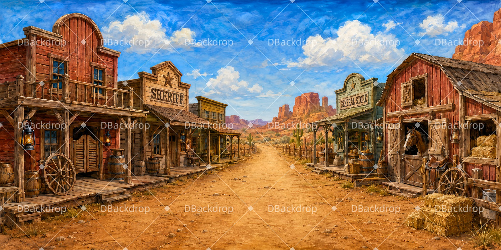 Western Backdrop Western Town VBS Scuba Backdrop ZTT65-T4