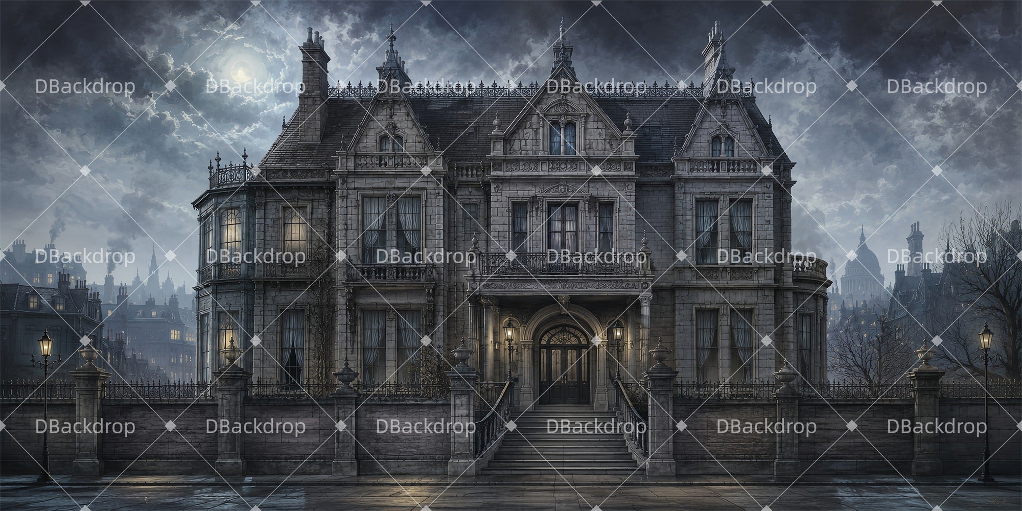 Theater Backdrops Gothic Manor School Play Backdrops ZTT66-T102