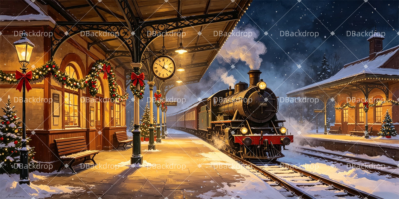 Stage Backdrops Winter Station Backdrop For Theater Play ZTT66-T115