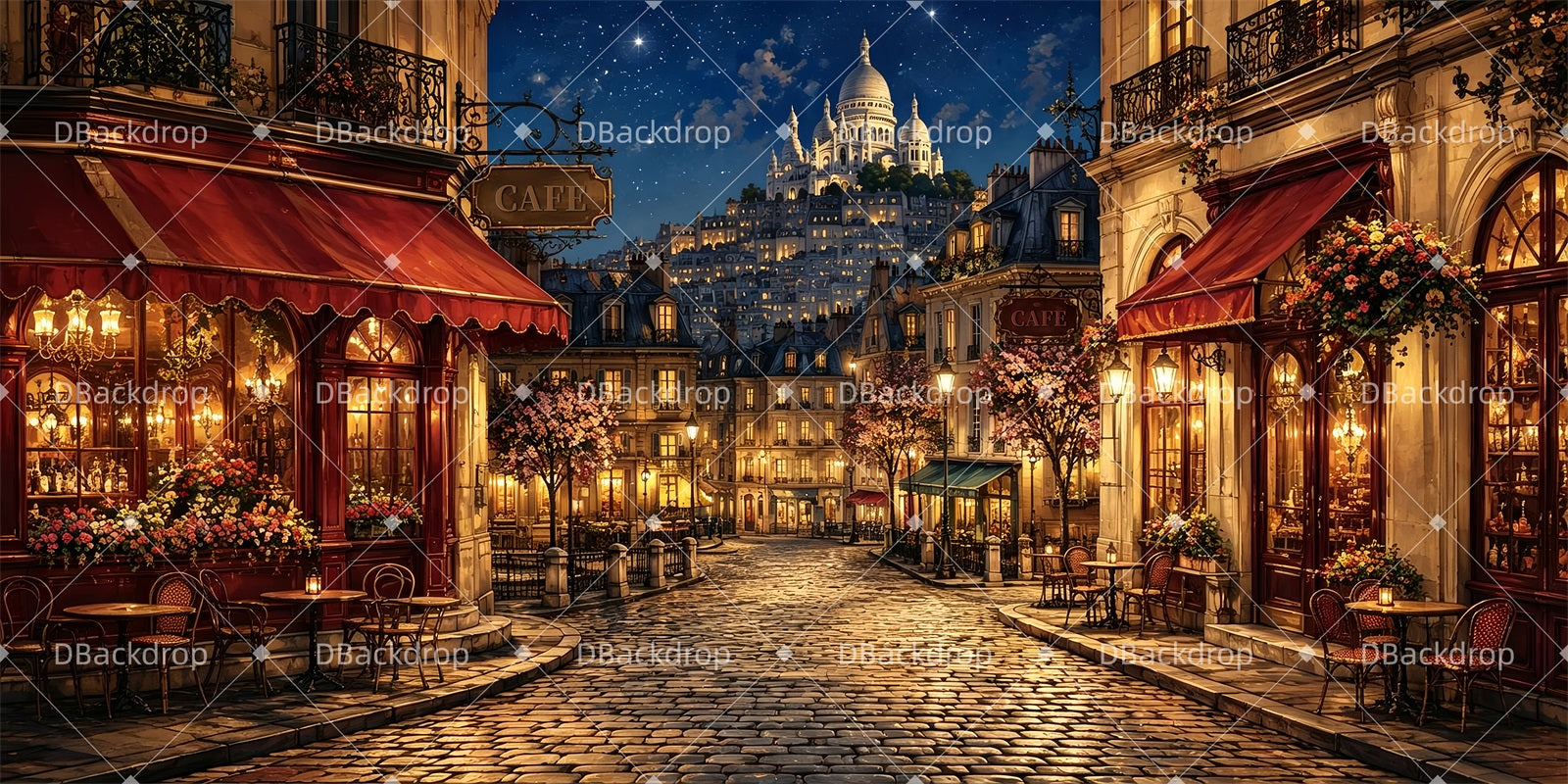 Movie Theater Backdrop Midnight Paris Professional Stage Backdrops ZTT66-T137