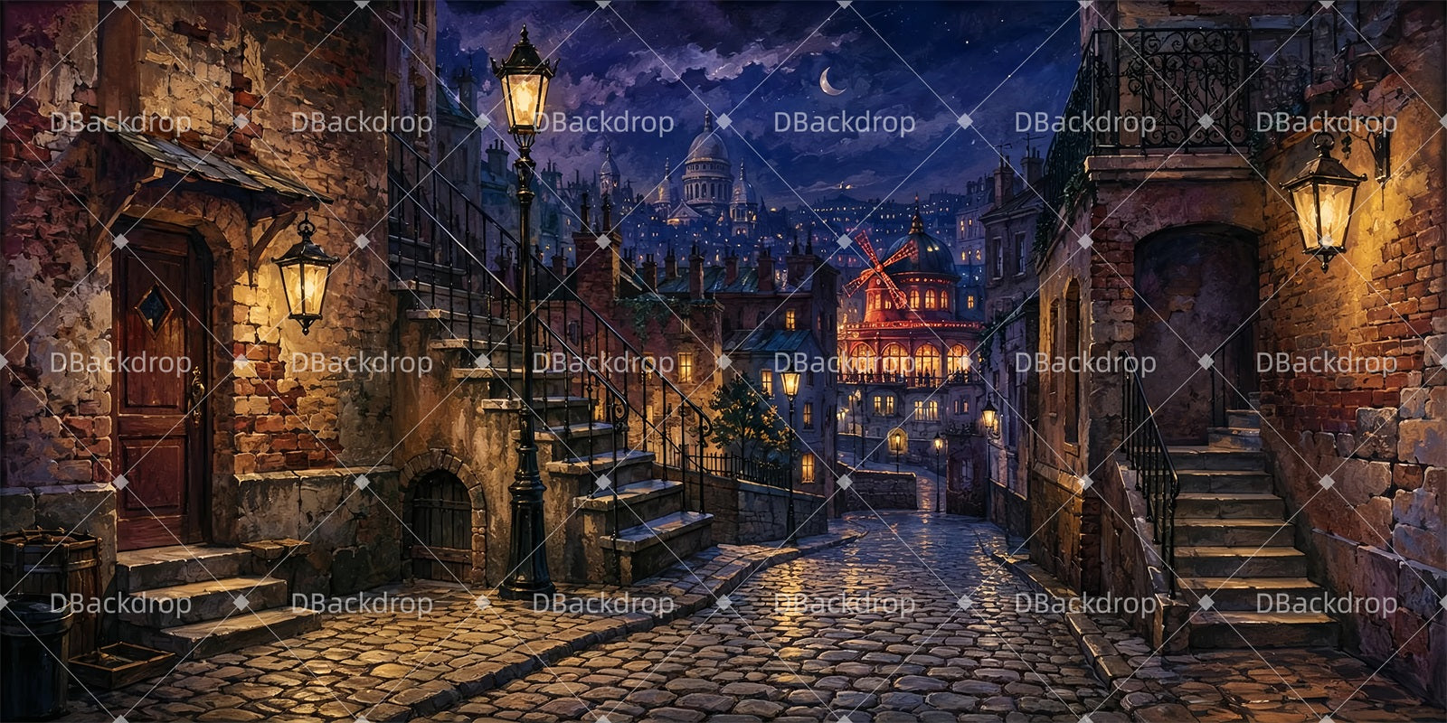 Theater Stage Backdrop Montmartre Night Performance Backdrop ZTT66-T145