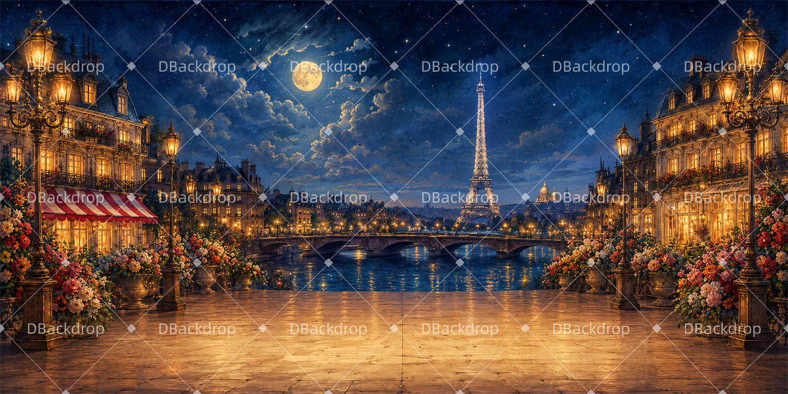 Performance Backdrop Paris Moonlight Theater Stage Backdrop ZTT66-T146