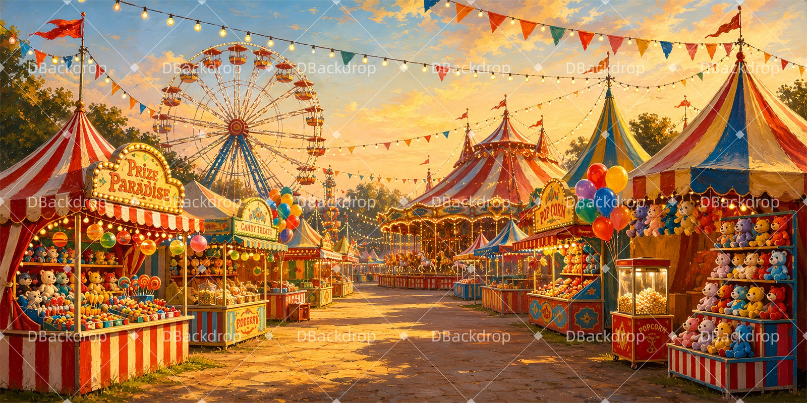 Theater Backdrops For Sale Twilight Carnival Circus Stage Backdrop ZTT66-T148