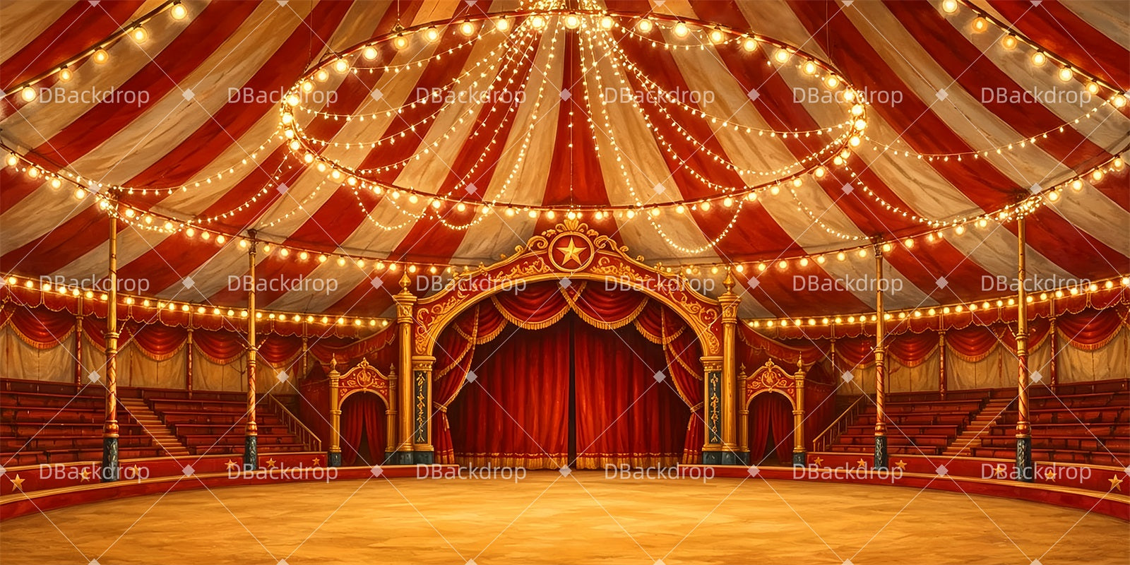 Stage Backdrops For Sale Star Circus Performance Backdrop ZTT66-T149