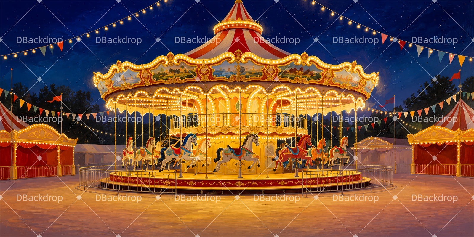 Stage Backdrops Glow Carousel Backdrop For Theater Play ZTT66-T150